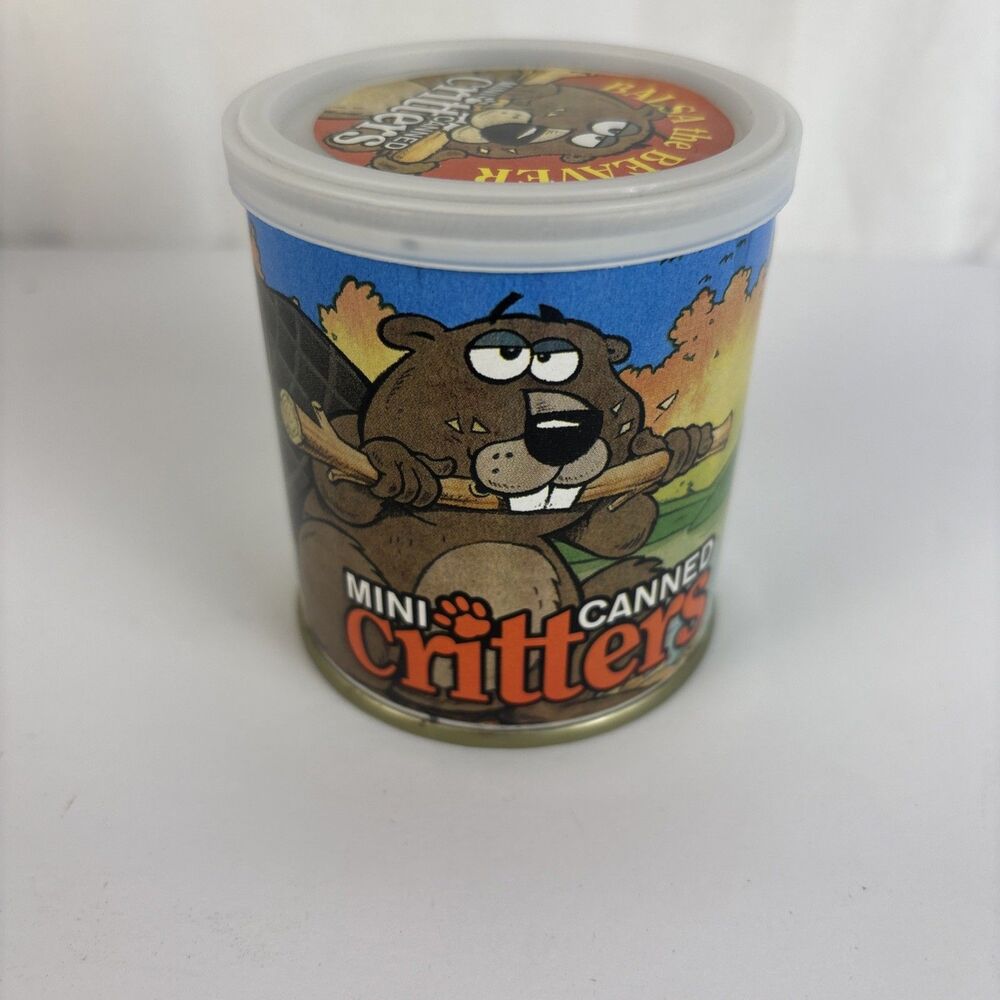 Mini Canned Critters Balsa the Beaver Sealed in Can